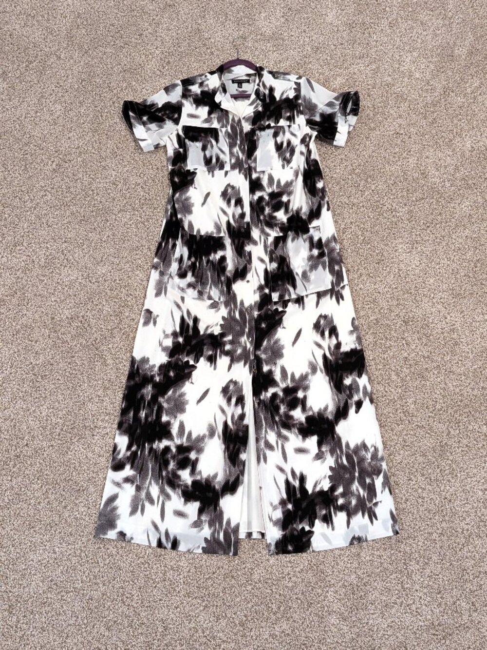 Banana Republic Maxi Dress Size M Medium Tall White Black